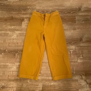 Blu Pepper Day To Day Cropped Flare Mom Jeans - mustard size 29
